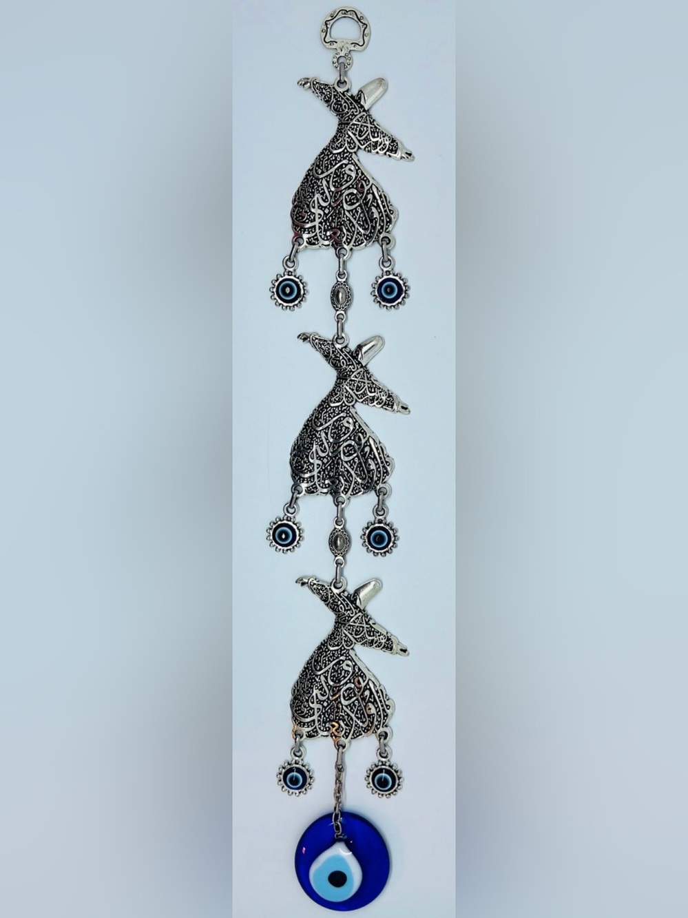 Evil Eye Triple Whirling Dervish Rumi Good Luck Evil Eye Metal Ornament